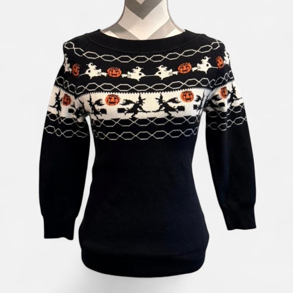 Unique Vintage Halloween Black Sweater